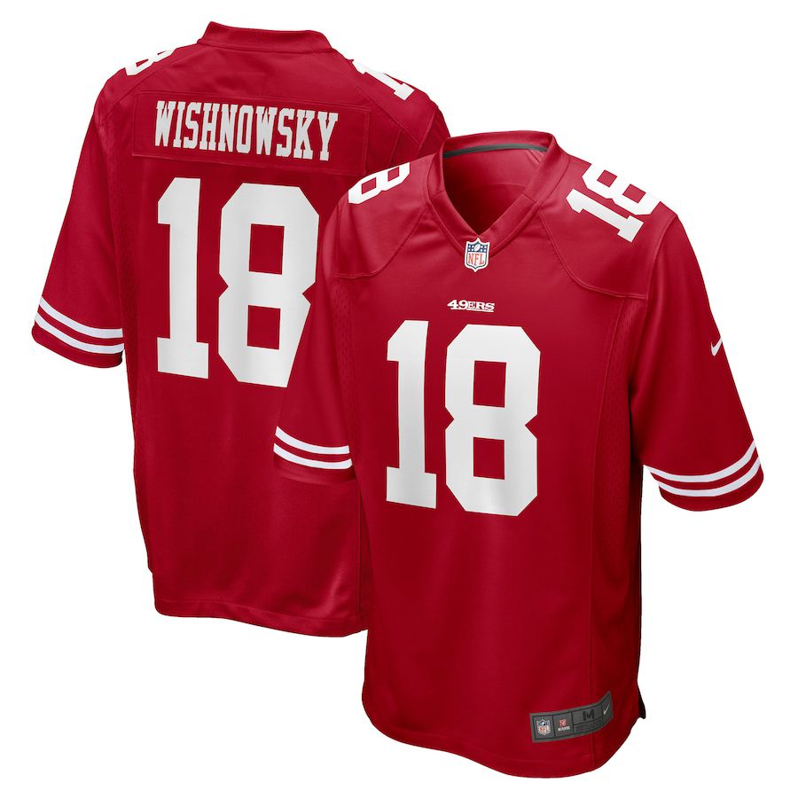 Men San Francisco 49ers 18 Mitch Wishnowsky Nike Scarlet Player Game NFL Jersey